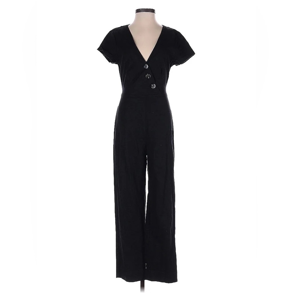 Urban Outfitters Black Button-Front Jumpsuit